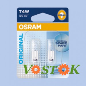 Лампа T4W 12V 4W BA9s  (блістер, 2 шт)